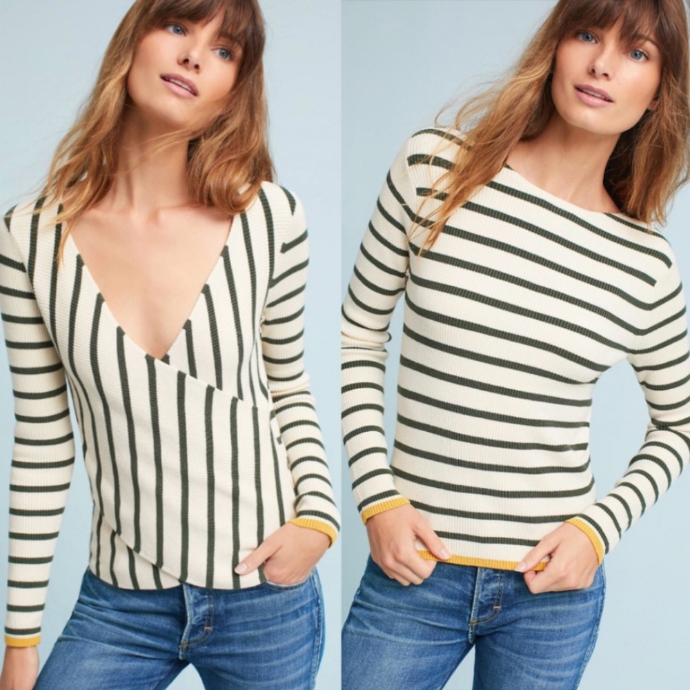 Anthropologie Moth Glyn Reversible Wrap sweater S